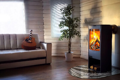 Glasplatte für Kamin halboval Abstrakte Wellen und Linien