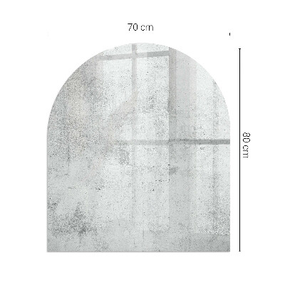 Glas unter Kamin halboval Rohbetonstruktur