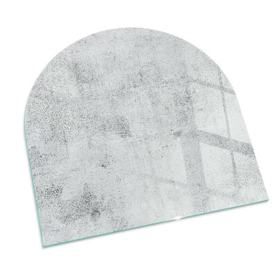 Glas unter Kamin halboval Rohbetonstruktur