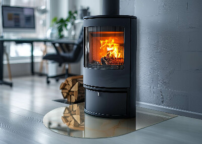 Glasplatte für Kamin halboval Abstraktes Marmormuster