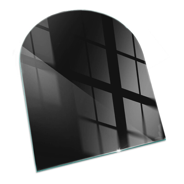 Glas unter Kamin halboval Farbe: Dunkles Graphit
