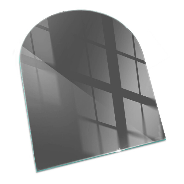 Glas unter Kamin halboval Farbe Graubraun