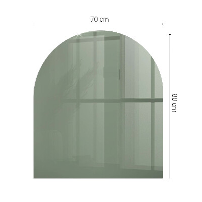 Glasplatte für Kamin halboval Farbe Oliv
