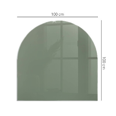 Glasplatte für Kamin halboval Farbe Oliv