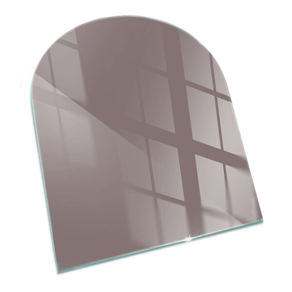 Glas unter Kamin halboval Farbe Beige