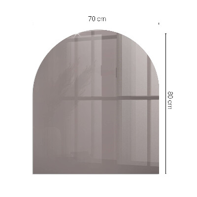 Glas unter Kamin halboval Farbe Beige