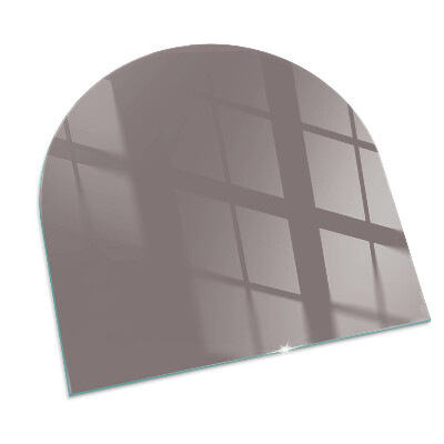 Glas unter Kamin halboval Farbe Beige