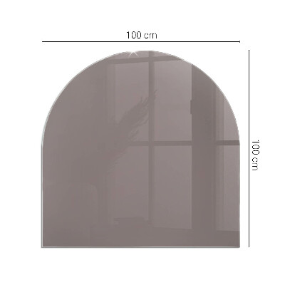 Glas unter Kamin halboval Farbe Beige