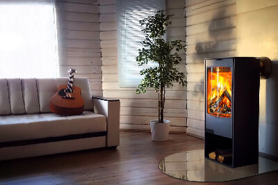 Glasplatte für Kamin halboval Farbe Braun