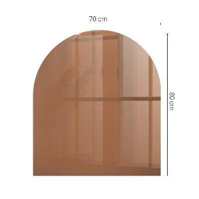 Glasplatte für Kamin halboval Farbe Braun