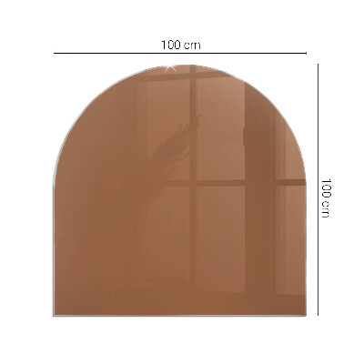 Glasplatte für Kamin halboval Farbe Braun