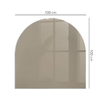 Glasplatte für Kamin halboval Farbe Braun