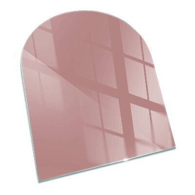 Glas unter Kamin halboval Farbe Rosa