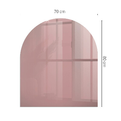 Glas unter Kamin halboval Farbe Rosa