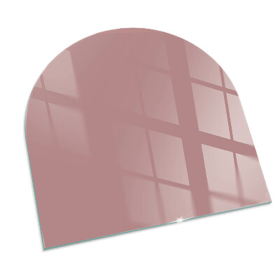 Glas unter Kamin halboval Farbe Rosa