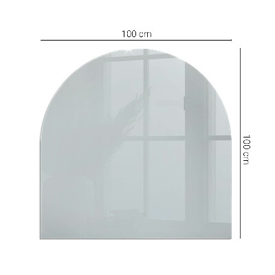 Glasplatte für Kamin halboval Farbe: Grau