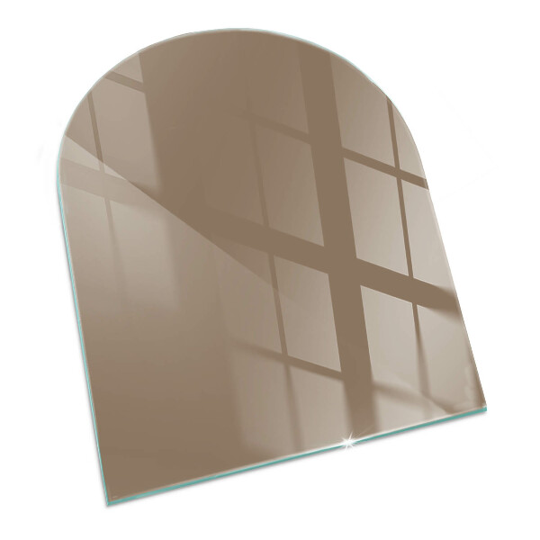 Glas unter Kamin halboval Farbe Braun