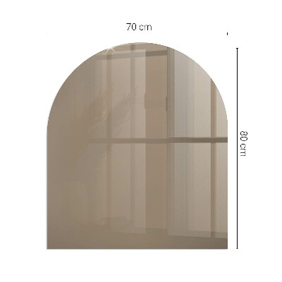 Glas unter Kamin halboval Farbe Braun