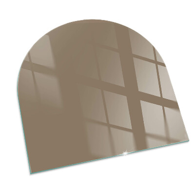 Glas unter Kamin halboval Farbe Braun