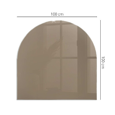 Glas unter Kamin halboval Farbe Braun