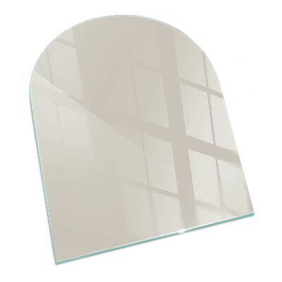 Glas unter Kamin halboval Farbe Hellcreme