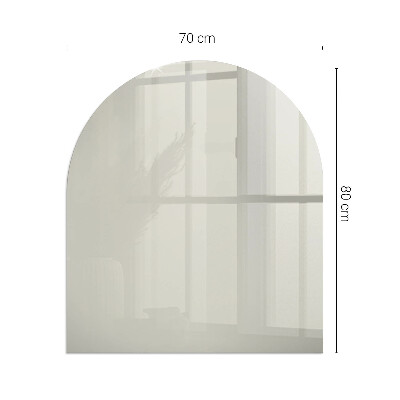 Glas unter Kamin halboval Farbe Hellcreme