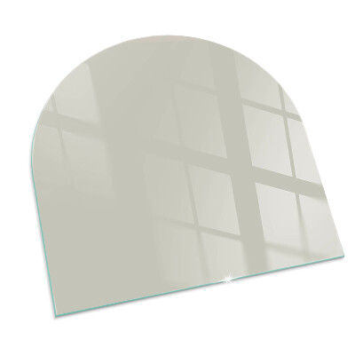 Glas unter Kamin halboval Farbe Hellcreme