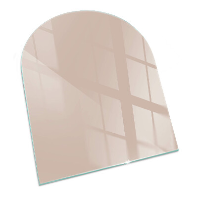 Glas unter Kamin halboval Farbe Hellbraun