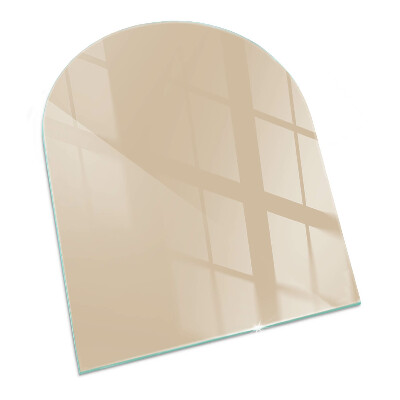 Glas unter Kamin halboval Farbe Beige