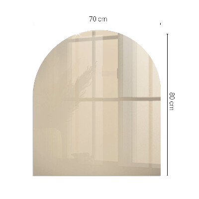 Glas unter Kamin halboval Farbe Beige