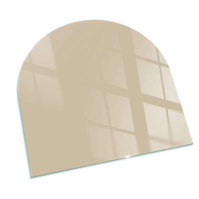 Glas unter Kamin halboval Farbe Beige