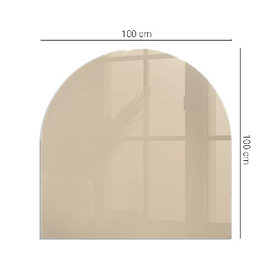 Glas unter Kamin halboval Farbe Beige