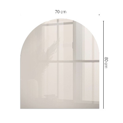 Glas unter Kamin halboval Farbe Blassrosa