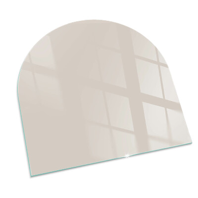 Glas unter Kamin halboval Farbe Blassrosa