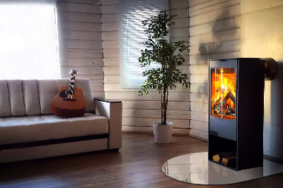 Glas unter Kamin halboval Farbe Blassrosa