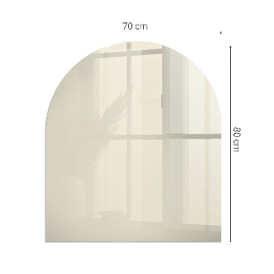 Glas unter Kamin halboval Farbe Beige