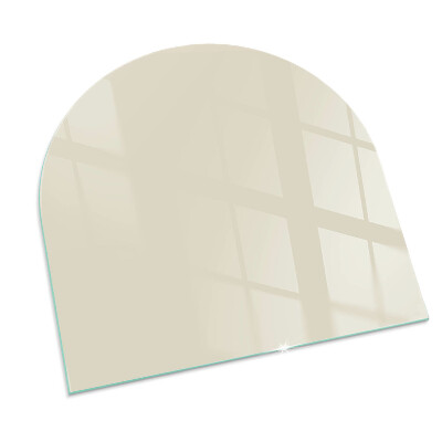 Glas unter Kamin halboval Farbe Beige