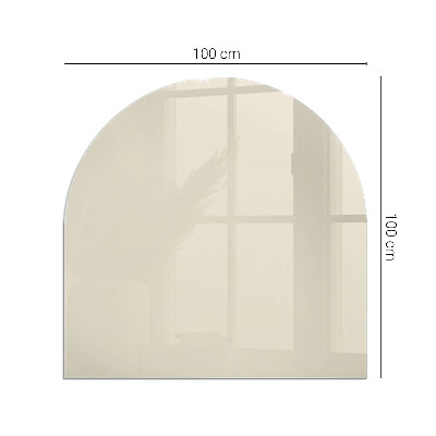 Glas unter Kamin halboval Farbe Beige