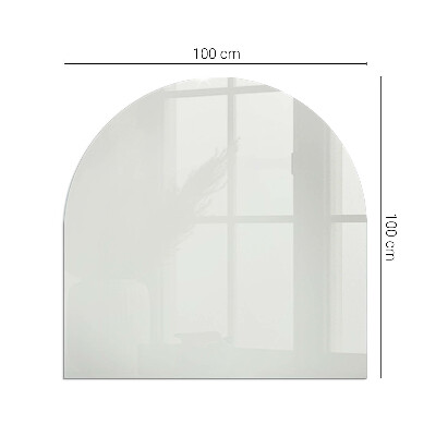 Glasplatte für Kamin halboval Farbe: Grau
