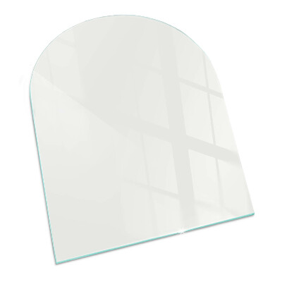 Glas unter Kamin halboval Farbe Elfenbein