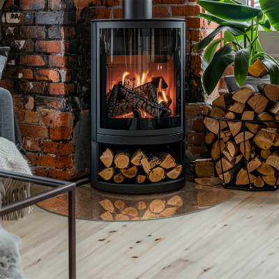 Glasplatte für Öfen quartal Natürliches Holzmuster