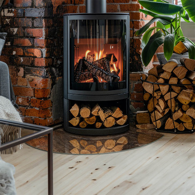 Glasplatte für Kaminöfen quartal Natürliches Holzmuster
