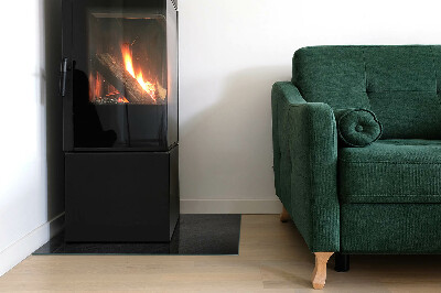 Glasplatte für Kamin rechteckig Natursteinstruktur