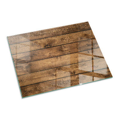 Glasplatte für Kamin rechteckig Holzbrett mit Maserung