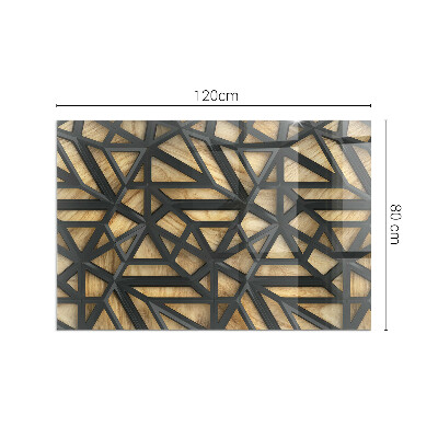 Glasplatte für Kamin rechteckig Geometrie mit Holz