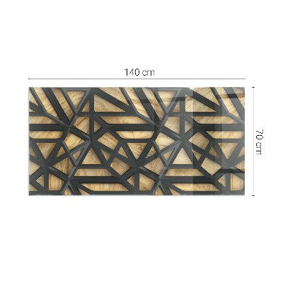 Glasplatte für Kamin rechteckig Geometrie mit Holz