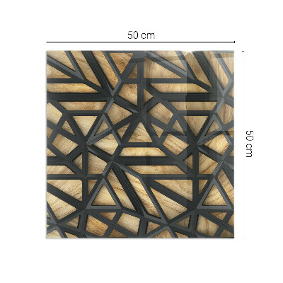 Glasplatte für Kamin rechteckig Geometrie mit Holz