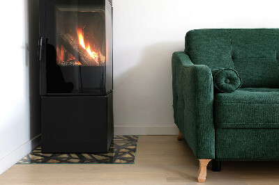 Glasplatte für Kamin rechteckig Geometrie mit Holz