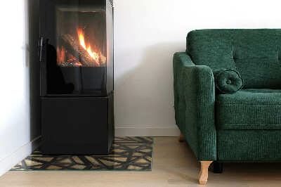 Glasplatte für Kamin rechteckig Geometrie mit Holz
