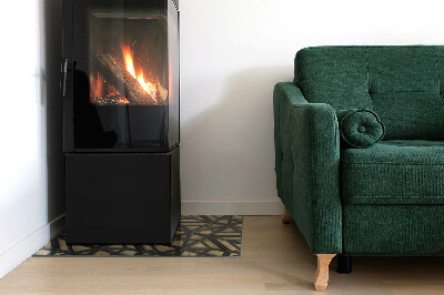 Glasplatte für Kamin rechteckig Geometrie mit Holz